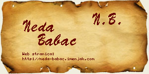 Neda Babac vizit kartica